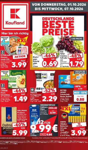 Prospekt Kaufland - Kaufland gültig ab 01.10. bis 07.10. - seite 1