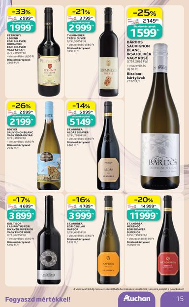 Akciós újság Auchan - Auchan - Bor ajánlataink érvényes 10.01.-tól 10.21.-ig - 15 oldal