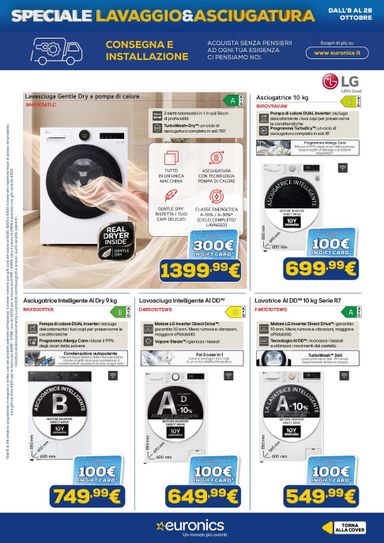 Volantino Euronics - Euronics - Lavaggio & Asciugatura valido dal 08/10 al 28/10 - pagina 4