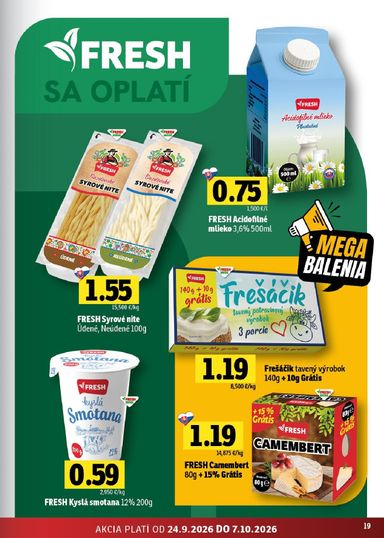Leták FRESH - Fresh - Východné Slovensko od 24.09. do 07.10. - strana 19