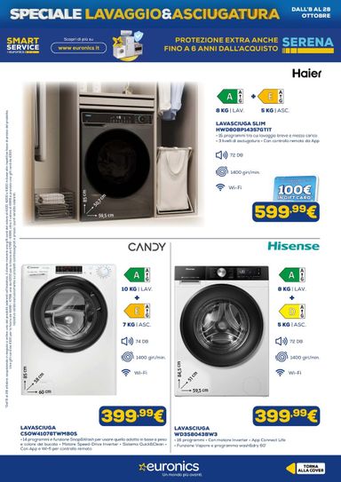 Volantino Euronics - Euronics - Lavaggio & Asciugatura valido dal 08/10 al 28/10 - pagina 11
