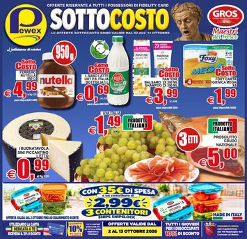 Volantino Pewex - Pewex - Supermercati Via Rubicone, Roma valido dal 02/10 al 13/10 - pagina 1