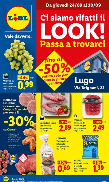 Volantino Lidl - Lidl - Ci siamo rifatti il look! - Lugo valido dal 24/09 al 30/09 - pagina 1