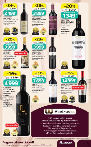 Akciós újság Auchan - Auchan - Bor ajánlataink érvényes 10.01.-tól 10.21.-ig - 3 oldal