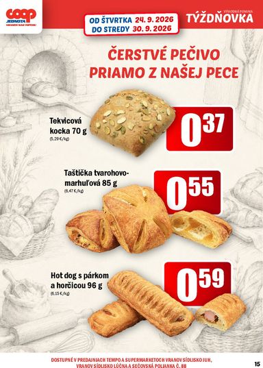 Leták COOP Jednota - COOP Jednota - Vranov nad Topľou od 24.09. do 30.09. - strana 15
