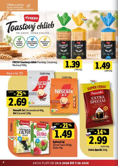 Leták FRESH - Fresh - Stredné a západné Slovensko od 24.09. do 07.10. - strana 8