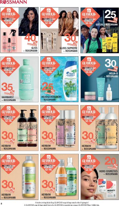 Akciós újság Rossmann - Rossmann - Glamour-napok érvényes 10.12.-tól 10.18.-ig - 8 oldal