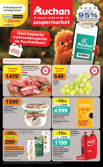 Akciós újság Auchan - Auchan szupermarket érvényes 10.08.-tól 10.14.-ig - 1 oldal