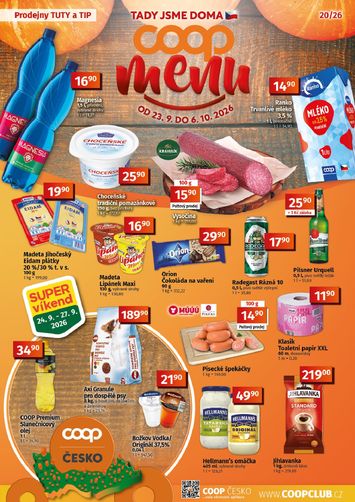 Leták COOP - Coop Tuty a Tip Menu od 23.09. do 06.10. - strana 1
