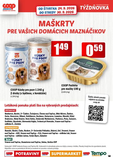 Leták COOP Jednota - COOP Jednota - Vranov nad Topľou od 24.09. do 30.09. - strana 18