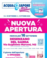 Acqua e Sapone - Nuova Apertura Desenzano Del Garda valido da mercoledì 16/09/2026