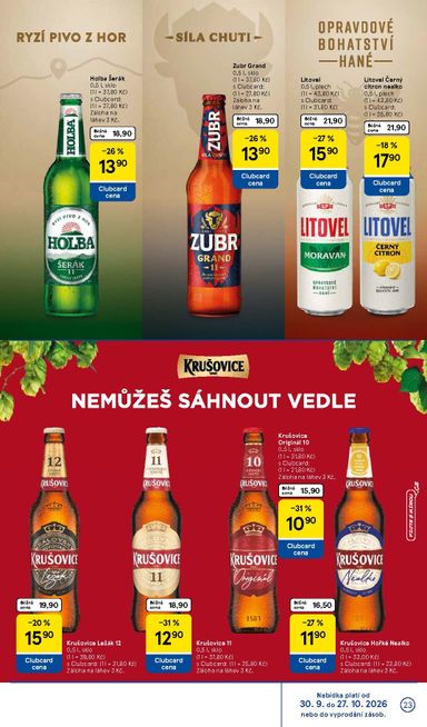 Leták Tesco - Tesco - Značky, které máte rádi od 30.09. do 27.10. - strana 23