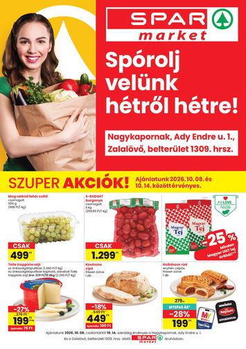 Akciós újság Spar - SPAR - Nagykapornak, Zalalovő szórólap érvényes 10.08.-tól 10.14.-ig - 1 oldal