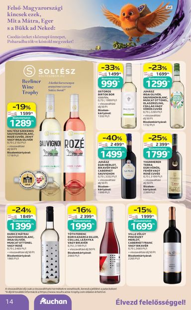Akciós újság Auchan - Auchan - Bor ajánlataink érvényes 10.01.-tól 10.21.-ig - 14 oldal