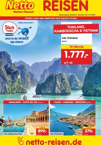 Prospekt Netto - Netto Marken Discount - Reisen gültig ab 01.10. bis 31.10. - seite 1
