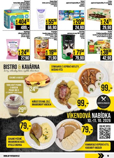 Leták JIP - JIP - Svět potravin - Brno, Ostrava - Hrabová, Praha - Bořanovice, Jilemnice, Karlovy Vary, Olomouc, Pardubice, Zlín, Polička od 07.10. do 13.10. - strana 19
