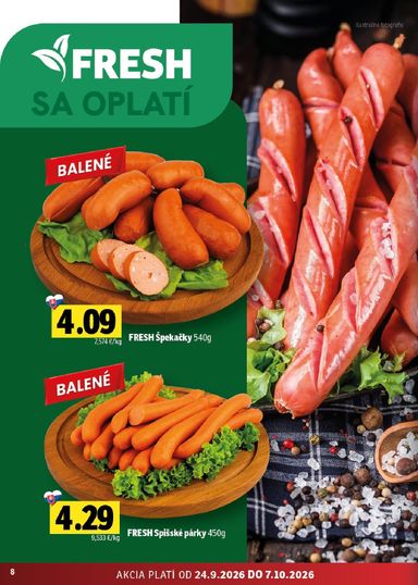 Leták FRESH - Fresh - Východné Slovensko od 24.09. do 07.10. - strana 8