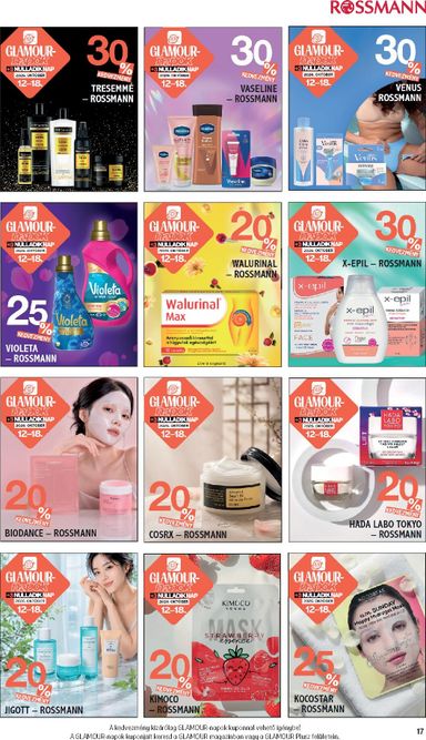 Akciós újság Rossmann - Rossmann - Glamour-napok érvényes 10.12.-tól 10.18.-ig - 17 oldal