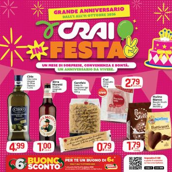 Volantino Crai - Crai - Salerno, Campania valido dal 01/10 al 11/10 - pagina 1