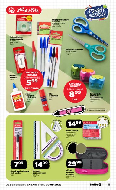 Gazetka Netto - Netto - Back to school od 27.07. do 30.09. - strona 11