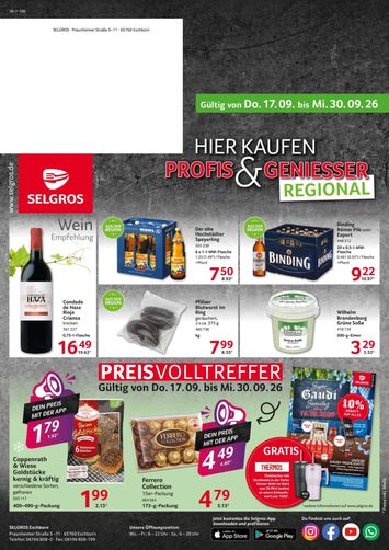 Prospekt Selgros - Selgros - Eschborn gültig ab 17.09. bis 30.09. - seite 1