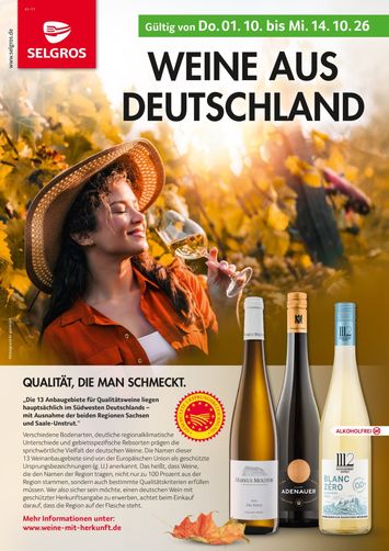 Prospekt Selgros - Selgros - Weine aus Deutschland gültig ab 01.10. bis 14.10. - seite 1