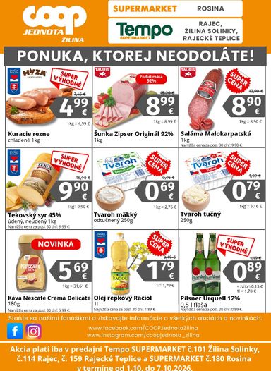 Leták COOP Jednota - COOP Jednota - Žilina od 01.10. do 07.10. - strana 2