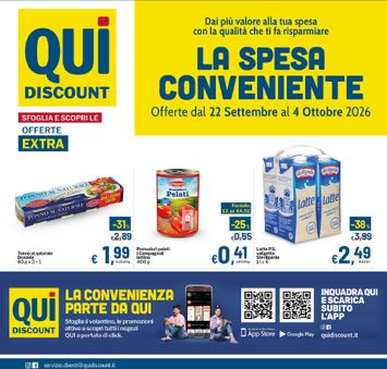 Volantino Qui discount - Qui discount valido dal 22/09 al 04/10 - pagina 1