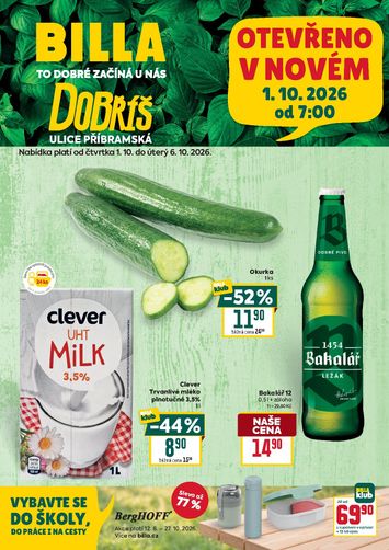 Leták Billa - Billa - Dobříš od 01.10. do 06.10. - strana 1