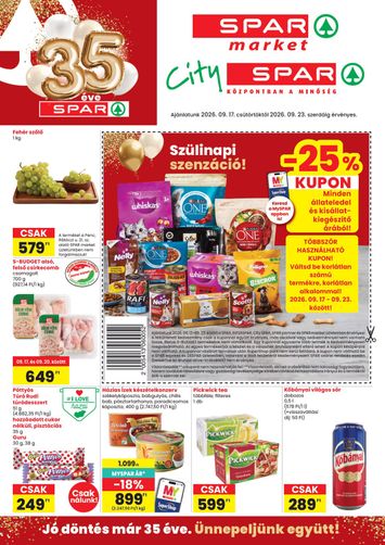 Akciós újság Spar - SPAR - Market, City érvényes 09.17.-tól 09.23.-ig - 1 oldal