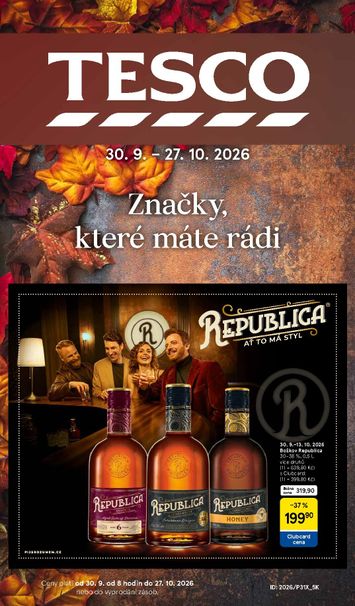Leták Tesco - Tesco - Značky, které máte rádi od 30.09. do 27.10. - strana 1