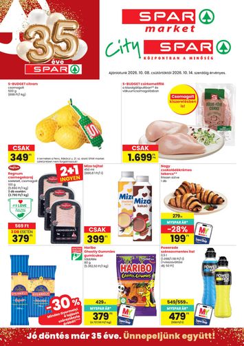 Akciós újság Spar - SPAR - Market, City érvényes 10.08.-tól 10.14.-ig - 1 oldal