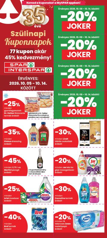 Akciós újság INTERSPAR - INTERSPAR - Szülinapi kuponnapok érvényes 10.05.-tól 10.14.-ig - 1 oldal