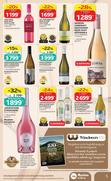 Akciós újság Auchan - Auchan - Bor ajánlataink érvényes 10.01.-tól 10.21.-ig - 5 oldal