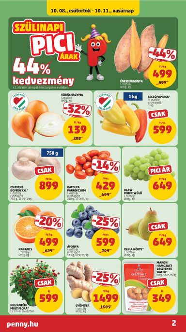 Akciós újság PENNY - PENNY érvényes 10.08.-tól 10.14.-ig - 2 oldal