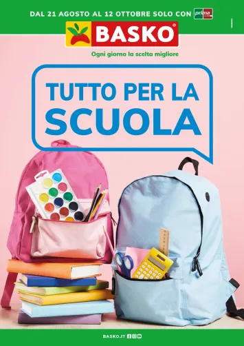 Volantino Basko - Basko - Tutto per la scuola valido dal 21/08 al 12/10 - pagina 1