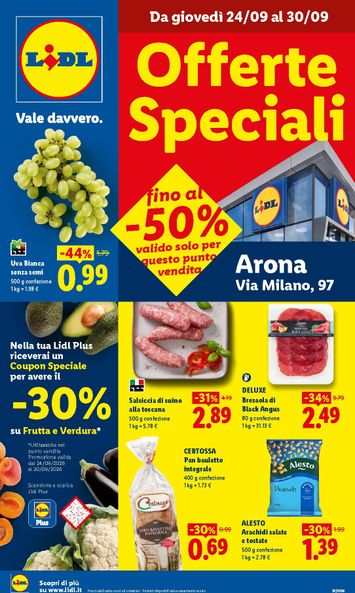 Volantino Lidl - Lidl - Offerte Speciali Arona valido dal 24/09 al 30/09 - pagina 1