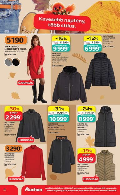 Akciós újság Auchan - Auchan - Őszi ruha ajánlataink érvényes 10.01.-tól 10.21.-ig - 4 oldal