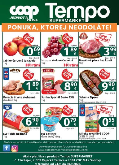 Leták COOP Jednota - COOP Jednota - Žilina-Solinky, Rajec, Rajecké Teplice od 24.09. do 30.09. - strana 2