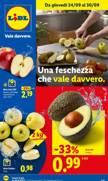 Volantino Lidl - Lidl - Fresca e conveniente valido dal 24/09 al 30/09 - pagina 1