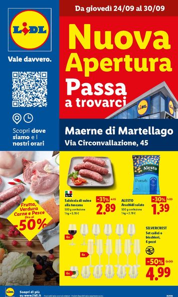 Volantino Lidl - Lidl - Nuova apertura - Maerne di Martellago valido dal 24/09 al 30/09 - pagina 1
