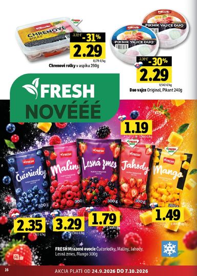 Leták FRESH - Fresh - Východné Slovensko od 24.09. do 07.10. - strana 16