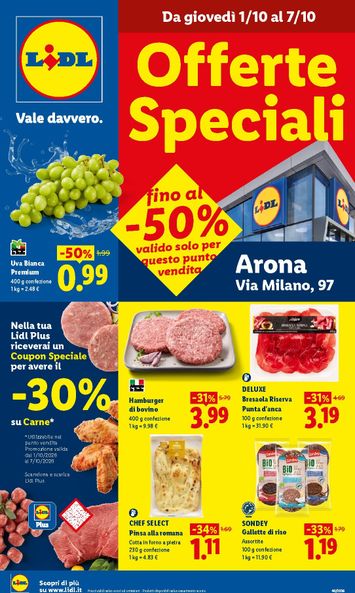 Volantino Lidl - Lidl - Offerte Speciali Arona valido dal 01/10 al 07/10 - pagina 1