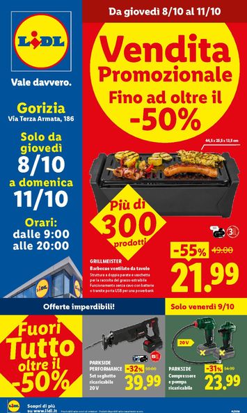 Volantino Lidl - Lidl - Vendita Promozionale Gorizia valido dal 08/10 al 11/10 - pagina 1