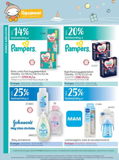 Akciós újság Rossmann - Rossmann - Babaprogram érvényes 10.12.-tól 11.08.-ig - 4 oldal