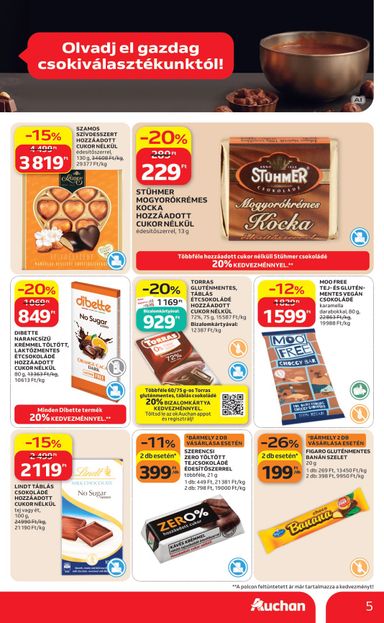 Akciós újság Auchan - Auchan - Csokoládé ajánlataink érvényes 10.08.-tól 10.21.-ig - 5 oldal
