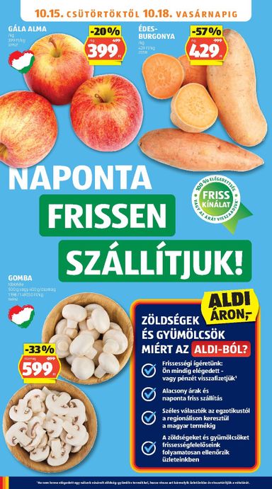 Akciós újság Aldi - Aldi érvényes 10.15.-tól 10.21.-ig - 6 oldal