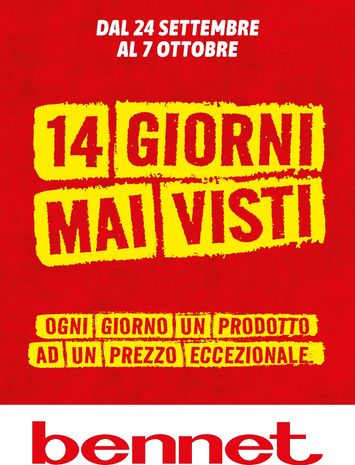 Volantino Bennet - Bennet - Giorni Mai Visti valido dal 24/09 al 07/10 - pagina 1