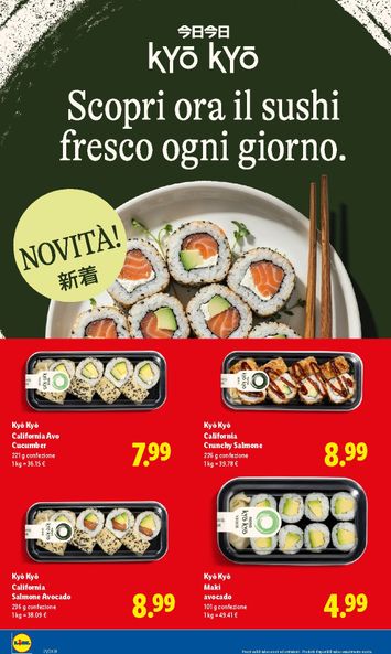 Volantino Lidl - Lidl - Il sushi fresco ogni giorno valido dal 24/08 al 30/09 - pagina 1
