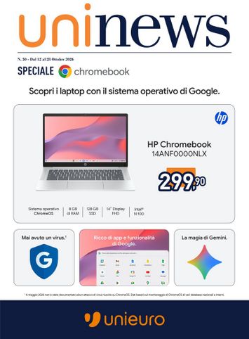 Volantino Unieuro - Unieuro - Speciale Chromebook valido dal 12/10 al 28/10 - pagina 1